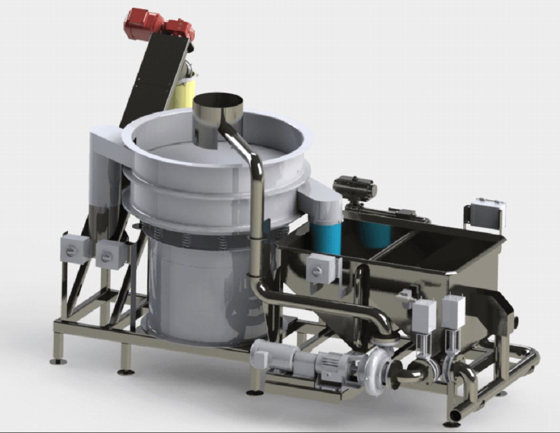 Vanmark's Water Reclamation System reduces water consumption during the industrial potato peeling process. Vanmark's Water Reclamation System reduces water consumption during the industrial potato peeling process.